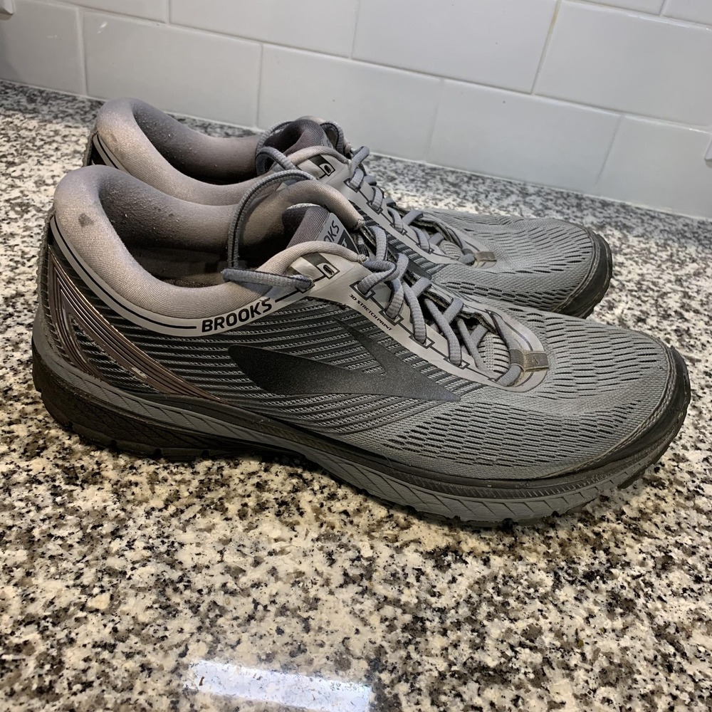 Brooks Ghost 10 Shoes Mens 10 Gray Black Cushioned Running Sneakers Athletic